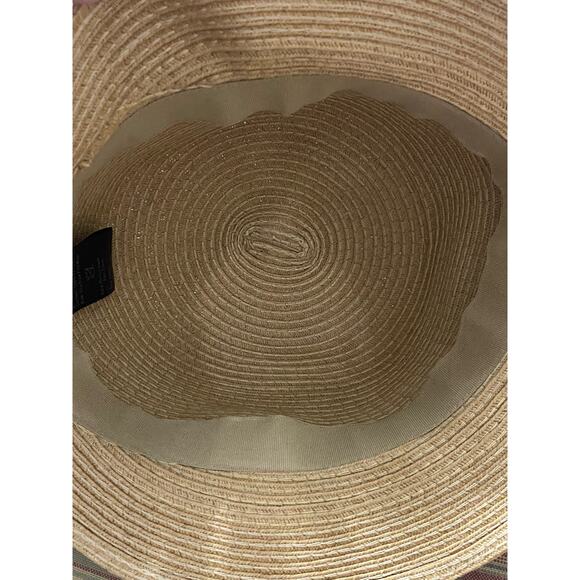 D & Y Women's Beach Sun Hat OS Beige Ivory Lace Accent Summer Vacation New - Picture 9 of 10